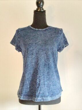 Universal Thread Navy Blue Heathered Crew Neck Open Backed Tee Sz M